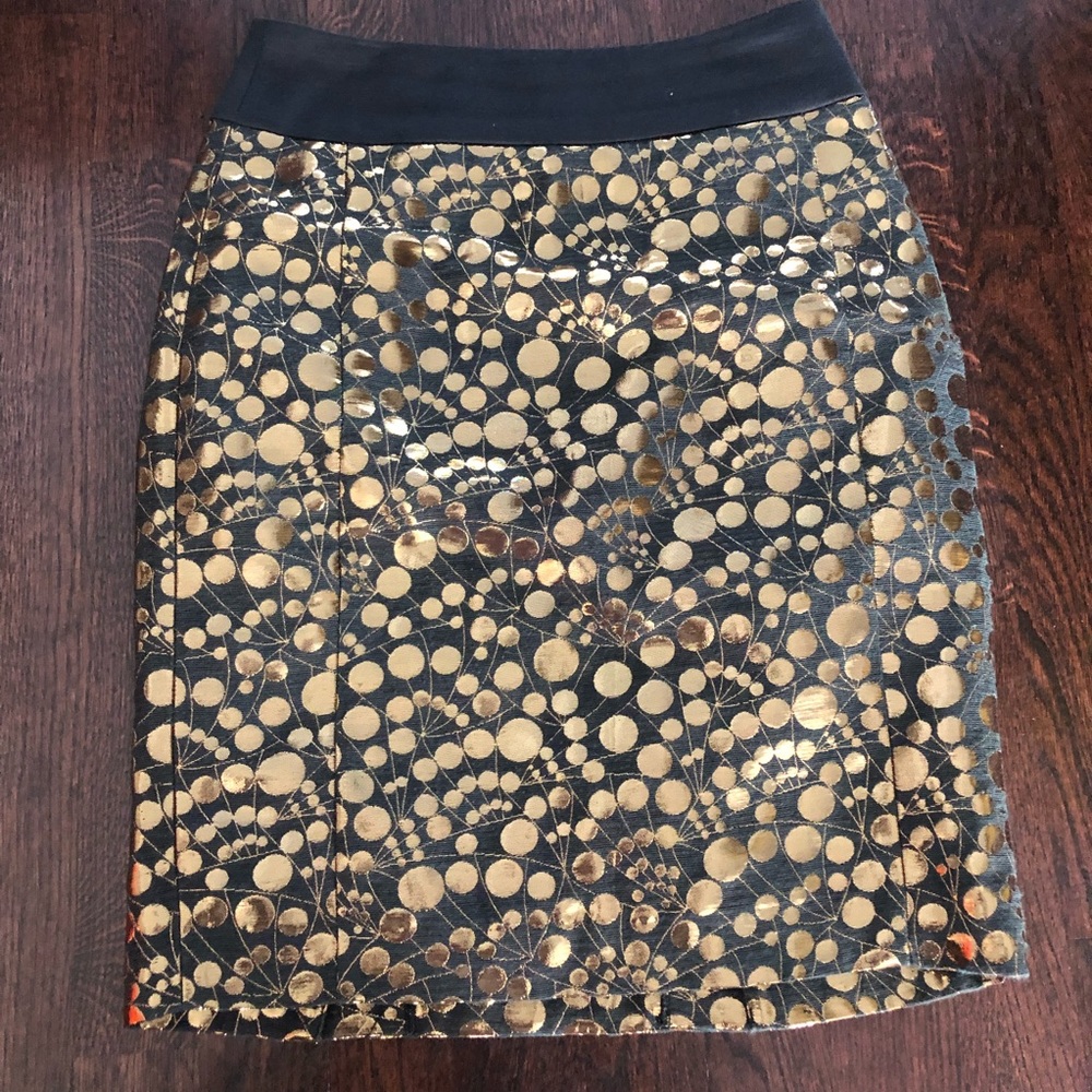 The Limited Dress Skirt, Size 2, Gold & Black